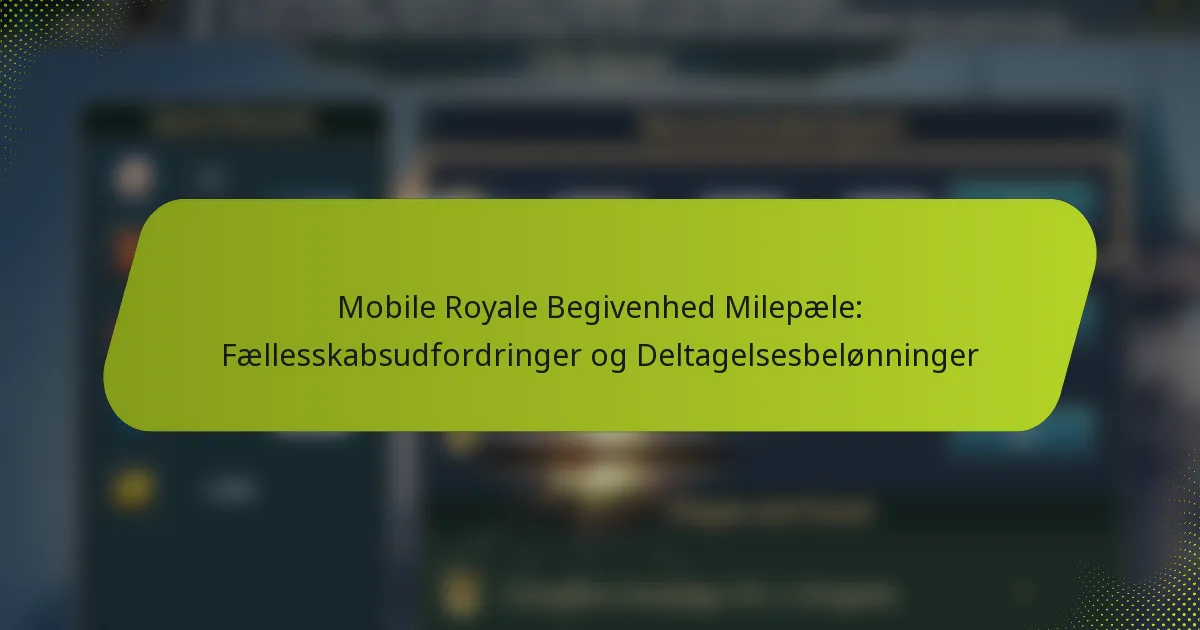 Mobile Royale Begivenhed Milepæle: Fællesskabsudfordringer og Deltagelsesbelønninger