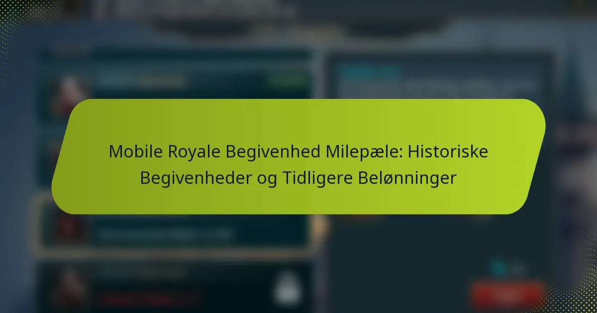 Mobile Royale Begivenhed Milepæle: Historiske Begivenheder og Tidligere Belønninger