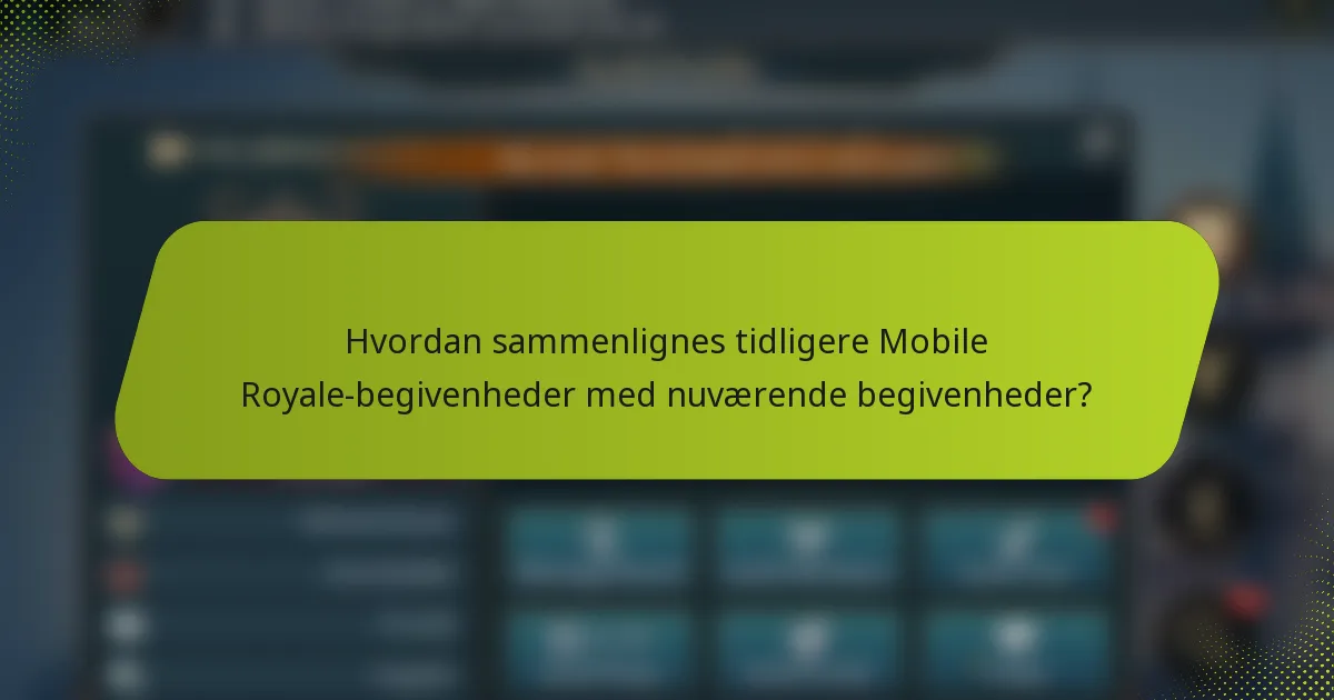 Hvordan sammenlignes tidligere Mobile Royale-begivenheder med nuværende begivenheder?